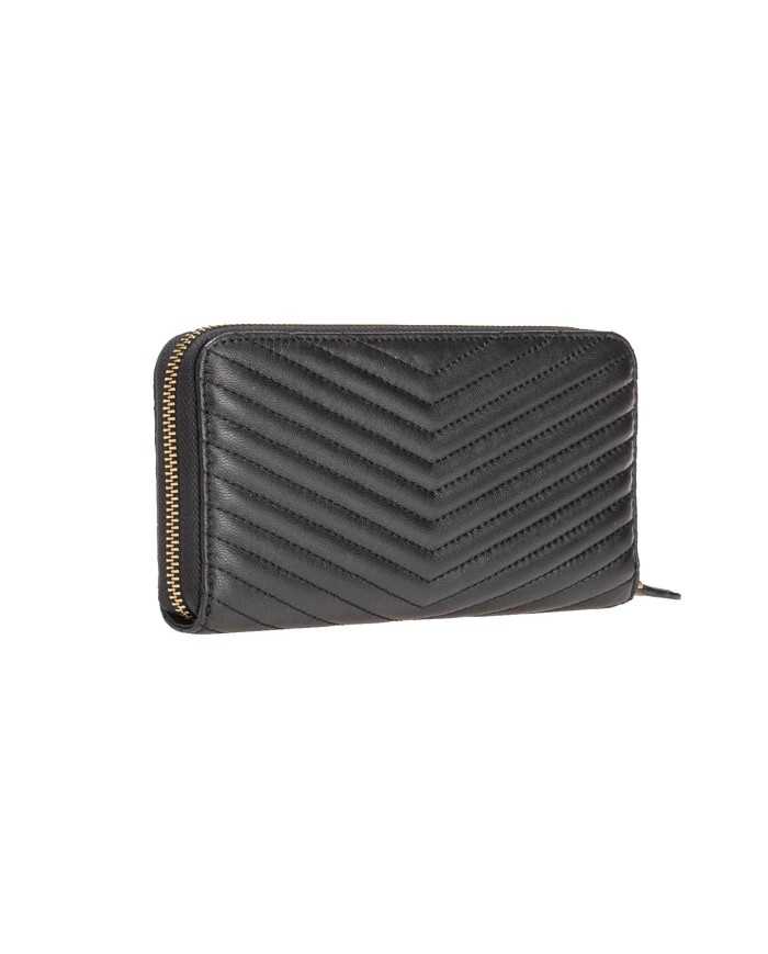 portafoglio zip-around nero e oro antico donna con placca | PINKO portafoglio zip-around nero e oro antico donna con placca | PINKO