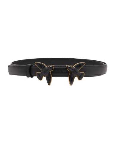 cintura H2 nero da donna con applicazioni LOVE BIRDS smaltate | PINKO cintura H2 nero da donna con applicazioni LOVE BIRDS smaltate | PINKO