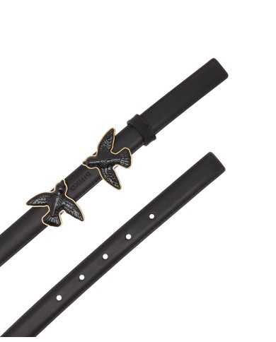 cintura H2 nero da donna con applicazioni LOVE BIRDS smaltate | PINKO cintura H2 nero da donna con applicazioni LOVE BIRDS smaltate | PINKO