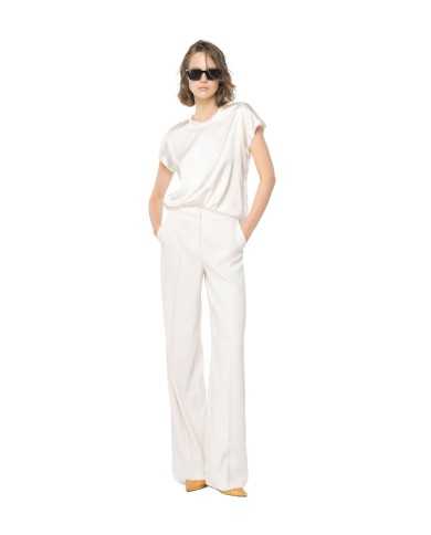 pantaloni rosa da donna con gamba a palazzo con piega | PINKO pantaloni rosa da donna con gamba a palazzo con piega | PINKO