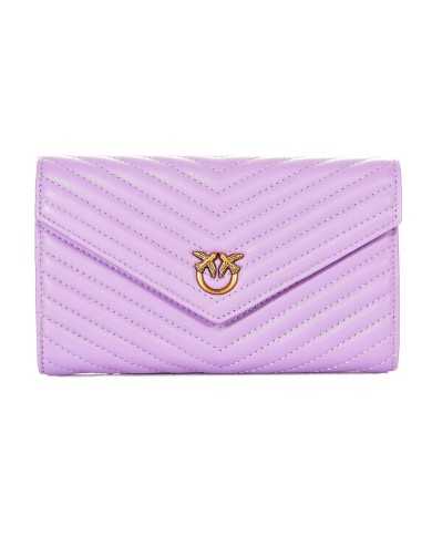 portafoglio viola e rosa con motivo chevron e placchetta | PINKO portafoglio viola e rosa con motivo chevron e placchetta | PINKO