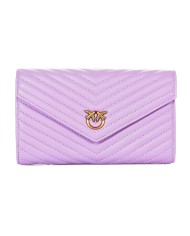 portafoglio viola e rosa con motivo chevron e placchetta | PINKO portafoglio viola e rosa con motivo chevron e placchetta | PINKO