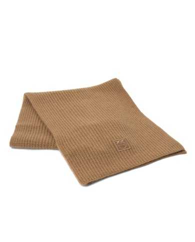 sciarpa moc cammello da donna con patch logata LOVE BIRDS | PINKO sciarpa moc cammello da donna con patch logata LOVE BIRDS | PINKO