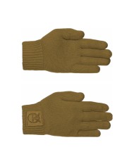 guanti moc camel da donna con patch logo LOVE BIRDS su polsi | PINKO