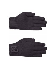 guanti neri da donna con patch logata LOVE BIRDS su polsiera | PINKO