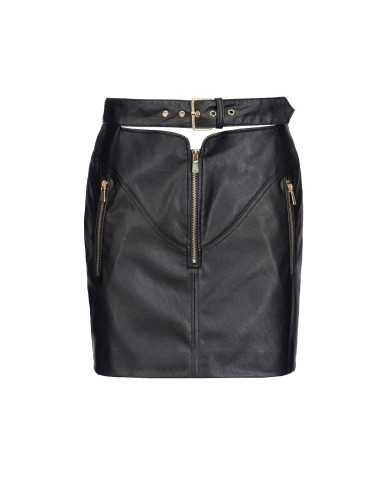 gonna nero limousine da donna con cintura, fibbia e occhielli | PINKO gonna nero limousine da donna con cintura, fibbia e occhielli | PINKO