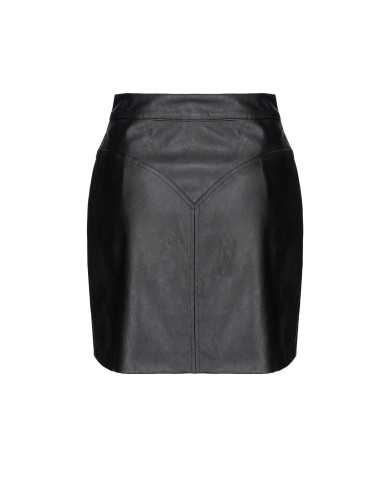 gonna nero limousine da donna con cintura, fibbia e occhielli | PINKO gonna nero limousine da donna con cintura, fibbia e occhielli | PINKO
