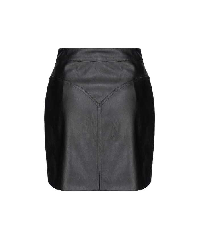 gonna nero limousine da donna con cintura, fibbia e occhielli | PINKO gonna nero limousine da donna con cintura, fibbia e occhielli | PINKO