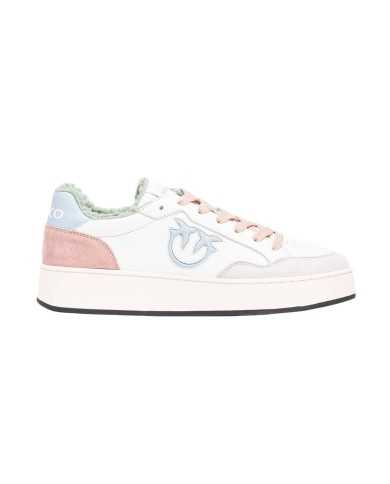 sneaker basket off white e beige da donna con logo intagliato | PINKO sneaker basket off white e beige da donna con logo intagliato | PINKO