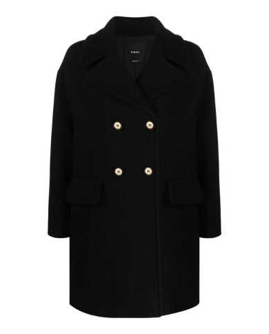 cappotto nero limousine da donna con chiusura monopetto | PINKO cappotto nero limousine da donna con chiusura monopetto | PINKO