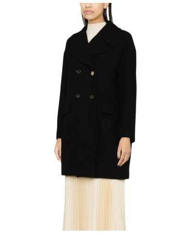 cappotto nero limousine da donna con chiusura monopetto | PINKO cappotto nero limousine da donna con chiusura monopetto | PINKO