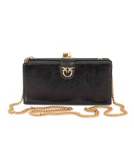 portafoglio stile portamonete vintage nero/oro antico da donna | PINKO