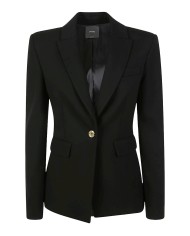 giacca nera da donna con scollo a rever e tasche con patta | PINKO giacca nera da donna con scollo a rever e tasche con patta | PINKO