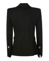 giacca nera da donna con scollo a rever e tasche con patta | PINKO giacca nera da donna con scollo a rever e tasche con patta | PINKO