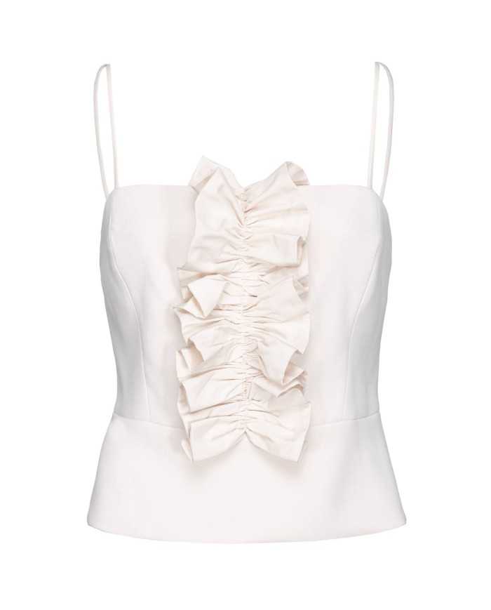 top rosa da donna con fiocco sul petto e spalline sottili | PINKO top rosa da donna con fiocco sul petto e spalline sottili | PINKO