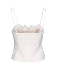 top rosa da donna con fiocco sul petto e spalline sottili | PINKO top rosa da donna con fiocco sul petto e spalline sottili | PINKO