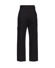 pantaloni cargo vita alta neri da donna con fibbia LOVE BIRDS | PINKO pantaloni cargo vita alta neri da donna con fibbia LOVE BIRDS | PINKO