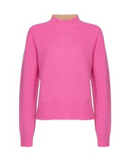 maglia bicolore fuxia/camel avanti e dietro donna con placca | PINKO maglia bicolore fuxia/camel avanti e dietro donna con placca | PINKO