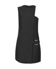 abito nero donna con costruzione a panello, alamaro e fibbia | PINKO abito nero donna con costruzione a panello, alamaro e fibbia | PINKO