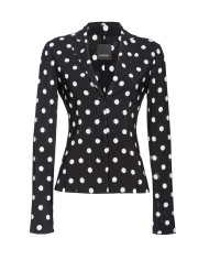 giacca nero/bianco da donna con stampa pois all-over | PINKO giacca nero/bianco da donna con stampa pois all-over | PINKO