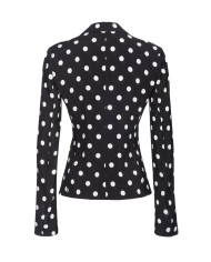 giacca nero/bianco da donna con stampa pois all-over | PINKO giacca nero/bianco da donna con stampa pois all-over | PINKO