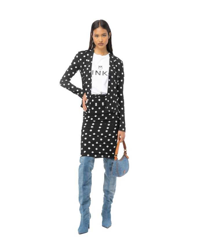 giacca nero/bianco da donna con stampa pois all-over | PINKO giacca nero/bianco da donna con stampa pois all-over | PINKO