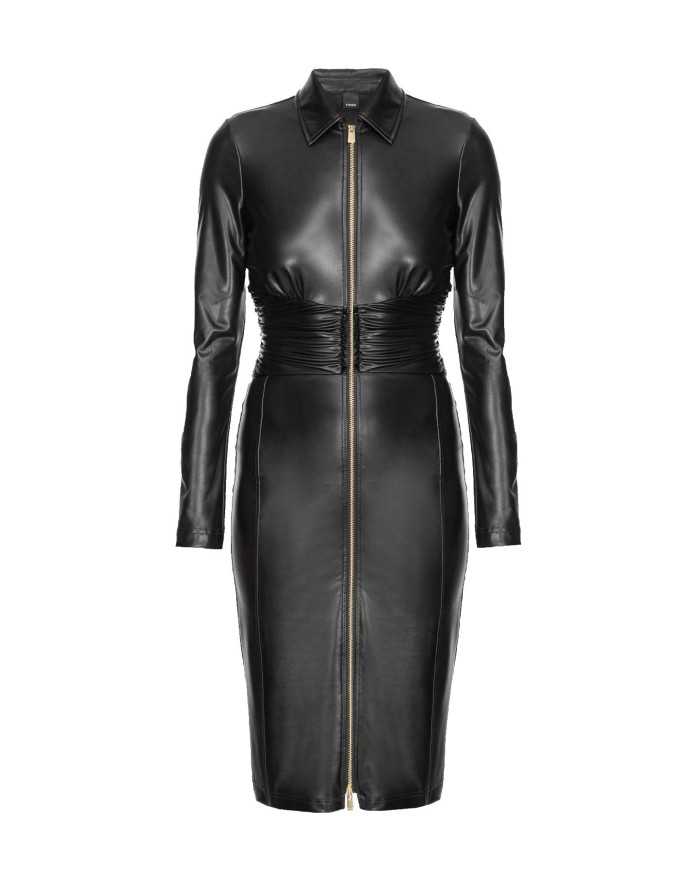 abito slim midi nero limousine da donna arricciato in vita | PINKO abito slim midi nero limousine da donna arricciato in vita | PINKO