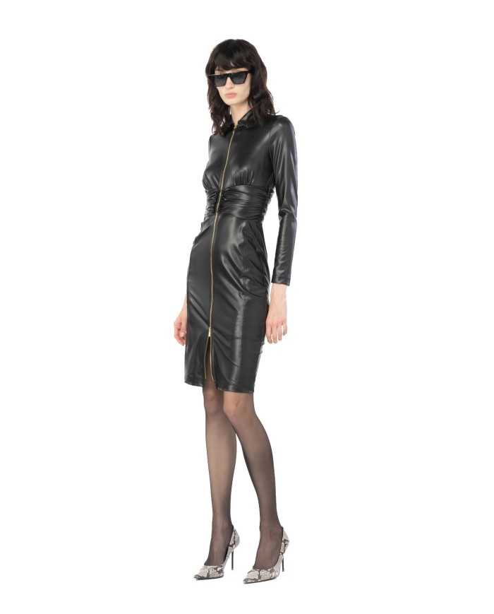 abito slim midi nero limousine da donna arricciato in vita | PINKO abito slim midi nero limousine da donna arricciato in vita | PINKO
