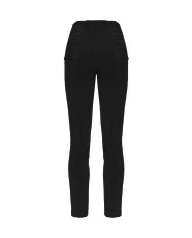 pantalone a vita alta nero da uomo con con inserto arricciato | PINKO pantalone a vita alta nero da uomo con con inserto arricciato | PINKO