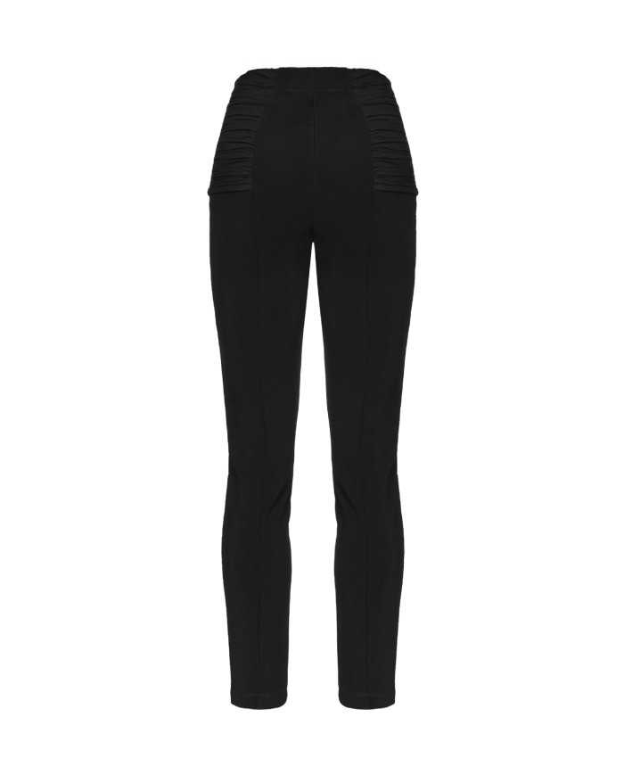 pantalone a vita alta nero da uomo con con inserto arricciato | PINKO pantalone a vita alta nero da uomo con con inserto arricciato | PINKO