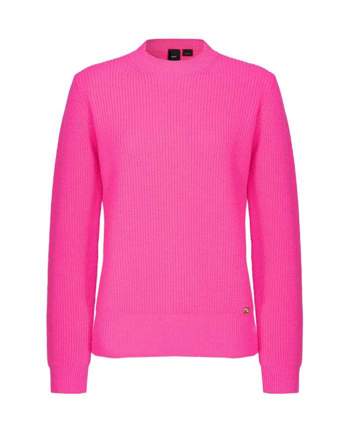 maglia fuxia da donna con placchetta logata LOVE BIRDS | PINKO maglia fuxia da donna con placchetta logata LOVE BIRDS | PINKO