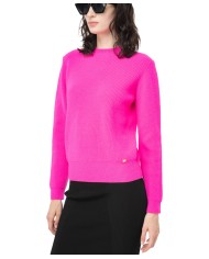 maglia fuxia da donna con placchetta logata LOVE BIRDS | PINKO maglia fuxia da donna con placchetta logata LOVE BIRDS | PINKO
