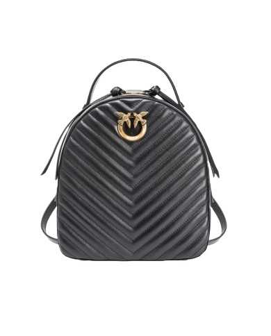 zaino nero/oro antico da donna con fibbia LOVE BIRDS CUT | PINKO zaino nero/oro antico da donna con fibbia LOVE BIRDS CUT | PINKO