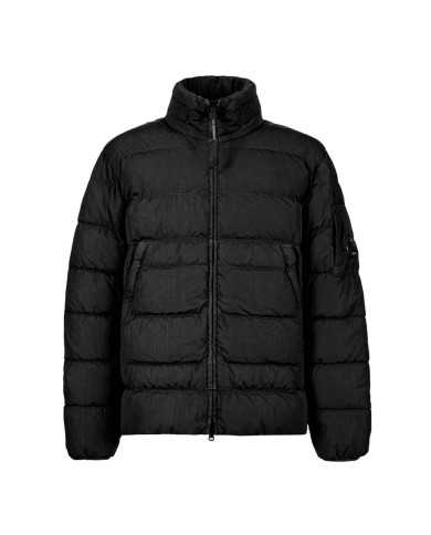 piumino nero da uomo con logo in gomma su manica | C.P. COMPANY piumino nero da uomo con logo in gomma su manica | C.P. COMPANY
