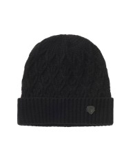 cappello nero da uomo con motivo a trecce e placca con scudo | BLAUER cappello nero da uomo con motivo a trecce e placca con scudo | BLAUER