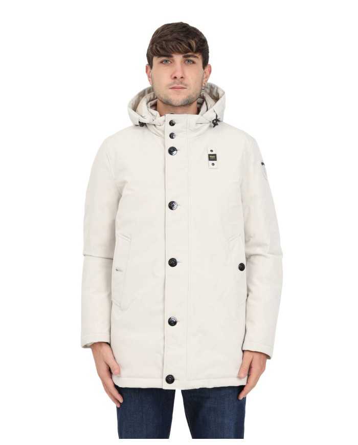 parka a collo alto pellicano uomo con nastro e patch logata | BLAUER parka a collo alto pellicano uomo con nastro e patch logata | BLAUER