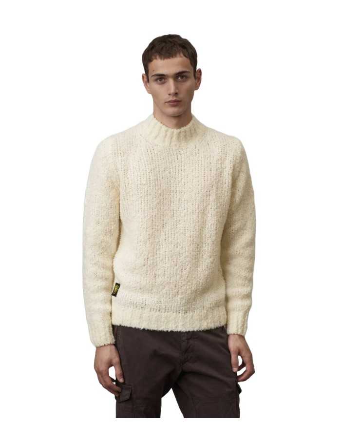 dolcevita bianco neve da uomo con patch logata sul lato | BLAUER dolcevita bianco neve da uomo con patch logata sul lato | BLAUER