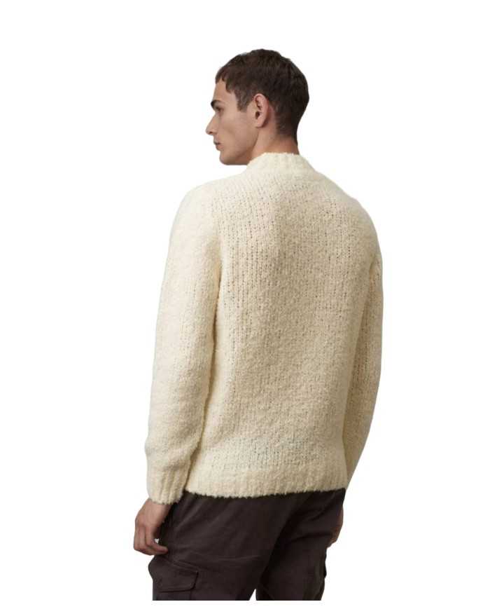 dolcevita bianco neve da uomo con patch logata sul lato | BLAUER