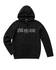 maglia nero da uomo con ricamo logato davanti | BLAUER
