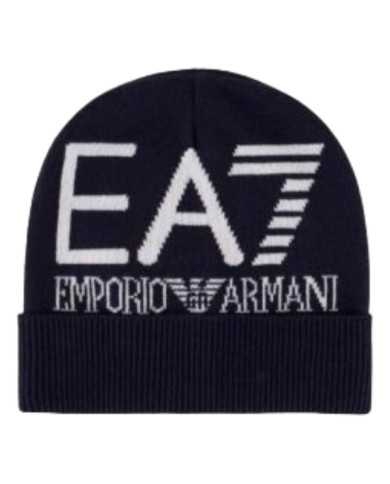 berretto navy e biano da uomo con maxilogo e risvolto | EA7 berretto navy e biano da uomo con maxilogo e risvolto | EA7