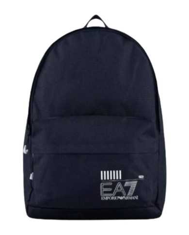 zaino navy con logo bianco ricamato da uomo con tasche e zip | EA7 zaino navy con logo bianco ricamato da uomo con tasche e zip | EA7
