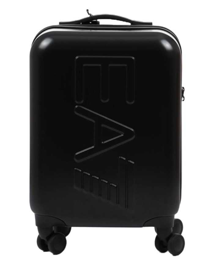 trolley a cerniera e TSA nera da uomo con maxilogo in rilievo | EA7