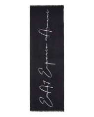 sciarpa nero e bianchi da donna con maxilogo in corsivo | EA7 sciarpa nero e bianchi da donna con maxilogo in corsivo | EA7