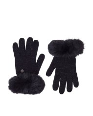 guanti nero da donna con piccolo pendaglio logato | LIU JO guanti nero da donna con piccolo pendaglio logato | LIU JO