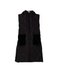 gilet lungo nero da donna con logo in alto a destra | LIU JO gilet lungo nero da donna con logo in alto a destra | LIU JO
