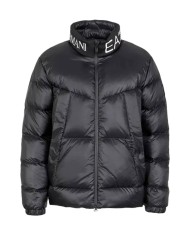 piumino nero da uomo anti-vento e anti-pioggia con collo logato | EA7 piumino nero da uomo anti-vento e anti-pioggia con collo logato | EA7