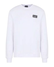 felpa bianca da uomo logo frontale e banda logata dietro | EA7