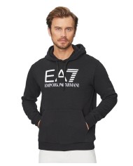 felpa nera da uomo logato in grande al centro | EA7