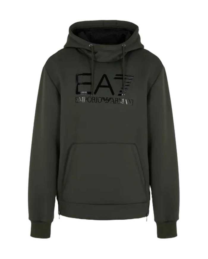 felpa duffel bug da uomo con logo a contrasto lucido | EA7 felpa duffel bug da uomo con logo a contrasto lucido | EA7
