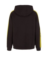 felpa nera da uomo logato davanti e striscia in contrasto | EA7